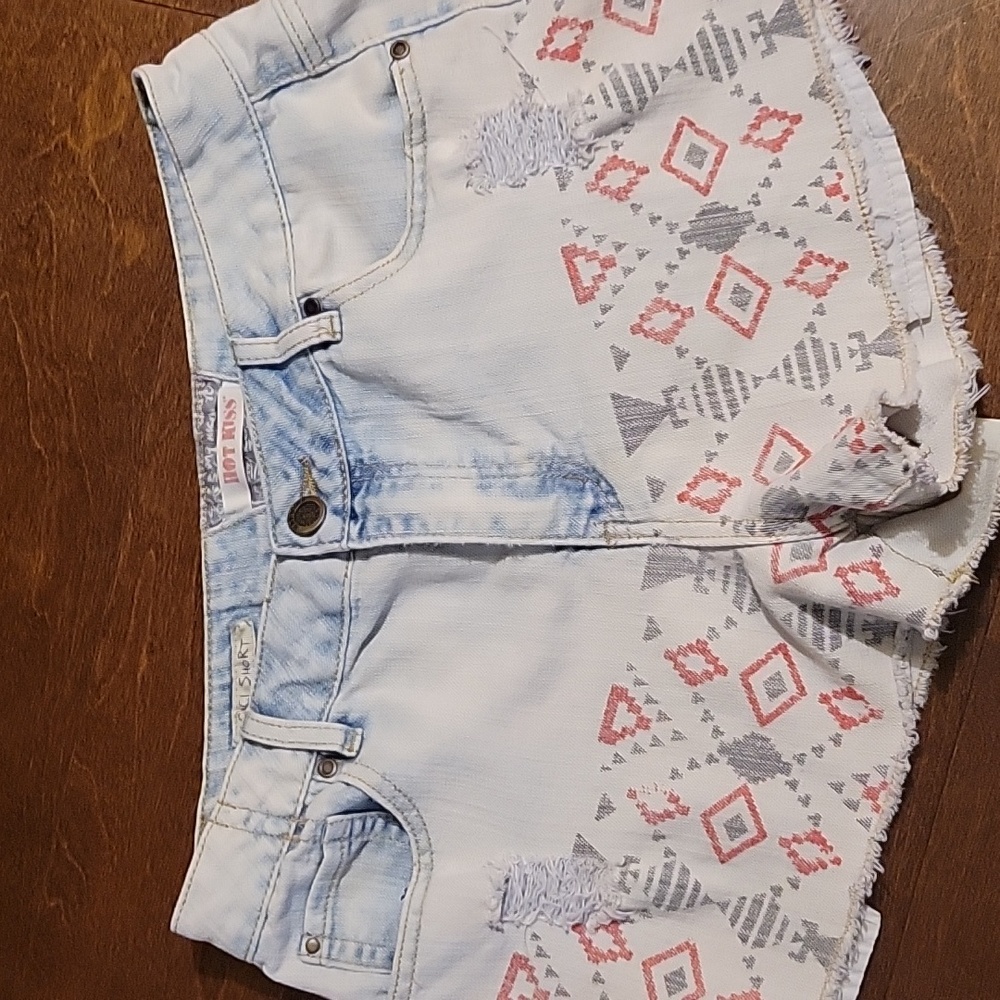 Jeans Aztec Design Shorts